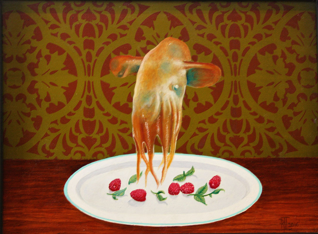 Dumbo Octopus and Raspberries by Bob 'Omar' Tunnoch